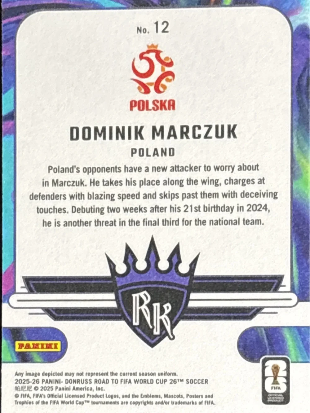 Panini Dominik Marczuk Rookie Kings Soccer Card